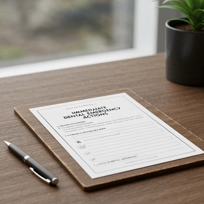 Printable checklist for immediate dental emergency actions