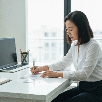 Person gathering documents for a dental emergency appointment