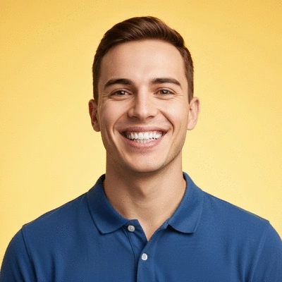Person smiling confidently, showcasing healthy teeth, symbolizing improved well-being from dental care