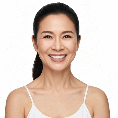 Person with a bright, healthy smile looking confident, symbolizing good dental health