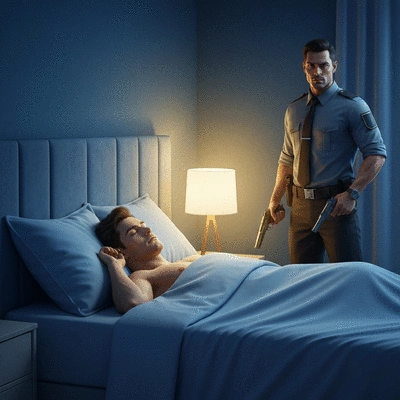 Person using a night guard for teeth grinding, with a calm sleeping expression